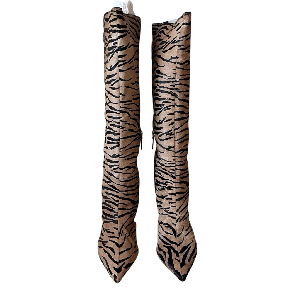 Alexandre Birman Kyra Pony Animal Print Leather Haircalf Boot Size 9 New in Box